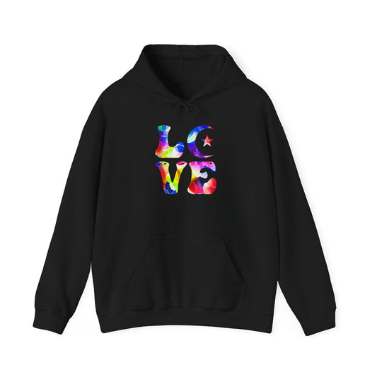 Valentine's - Unisex Heavy Blend™ Hooded Sweatshirt - Colorful Love Design