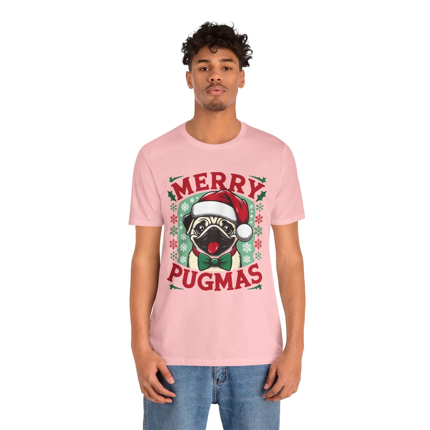 Christmas - Unisex Jersey Short Sleeve Tee - Merry Pugmas