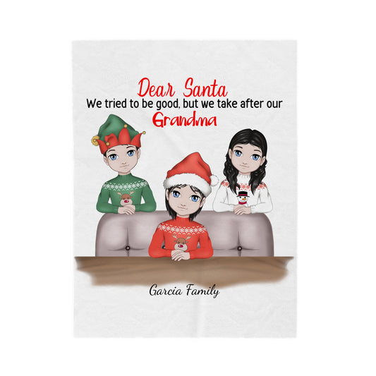 Customized Velveteen Plush Blanket - Dear Santa