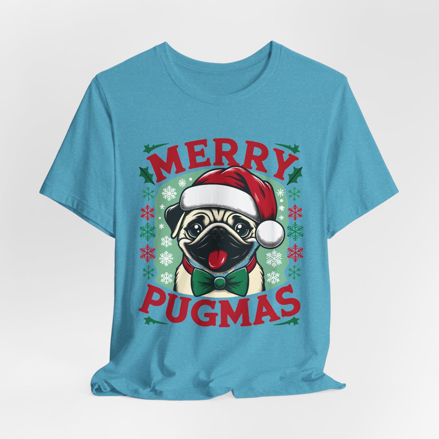 Christmas - Unisex Jersey Short Sleeve Tee - Merry Pugmas