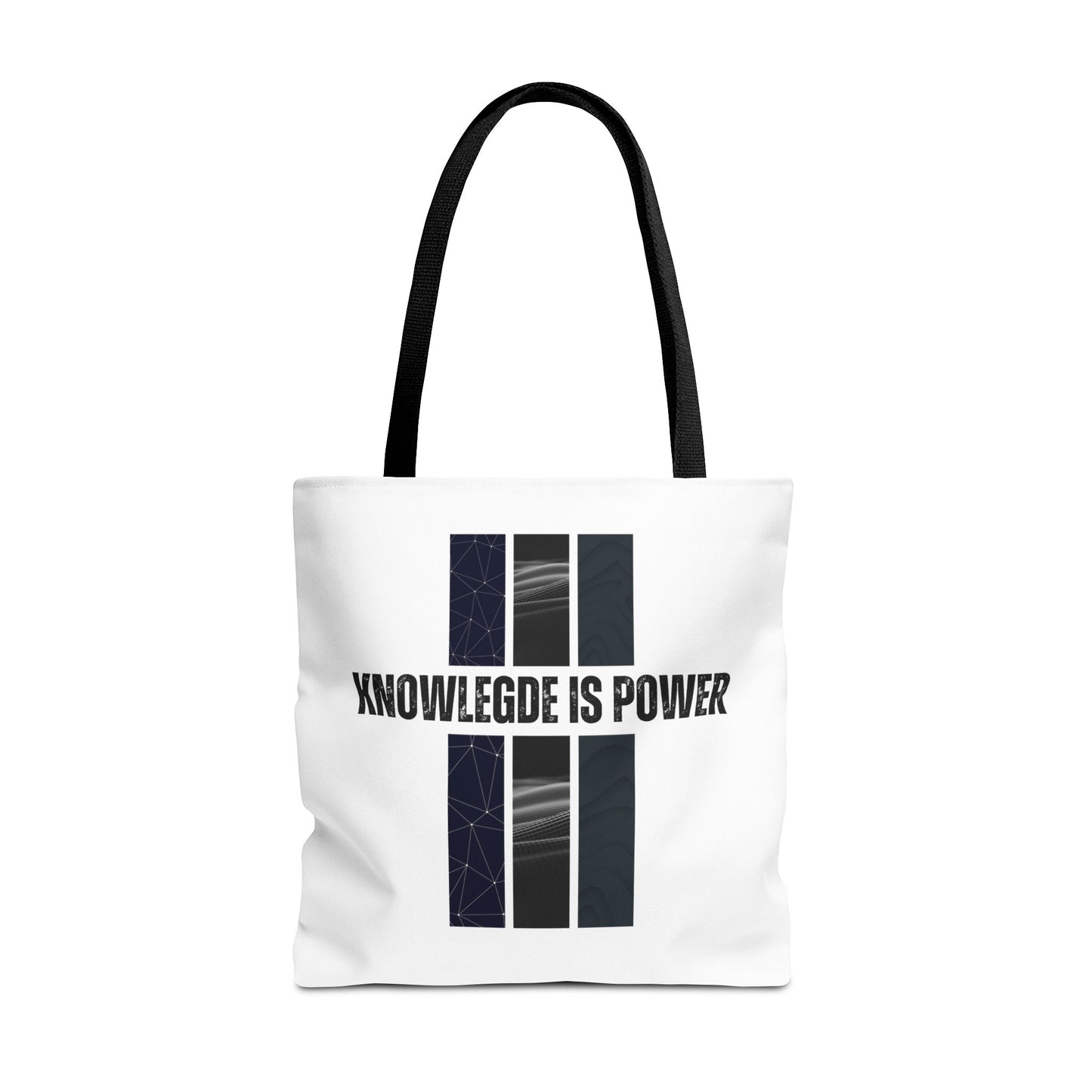 Tote Bag (AOP) - Knowledge Is Power - White