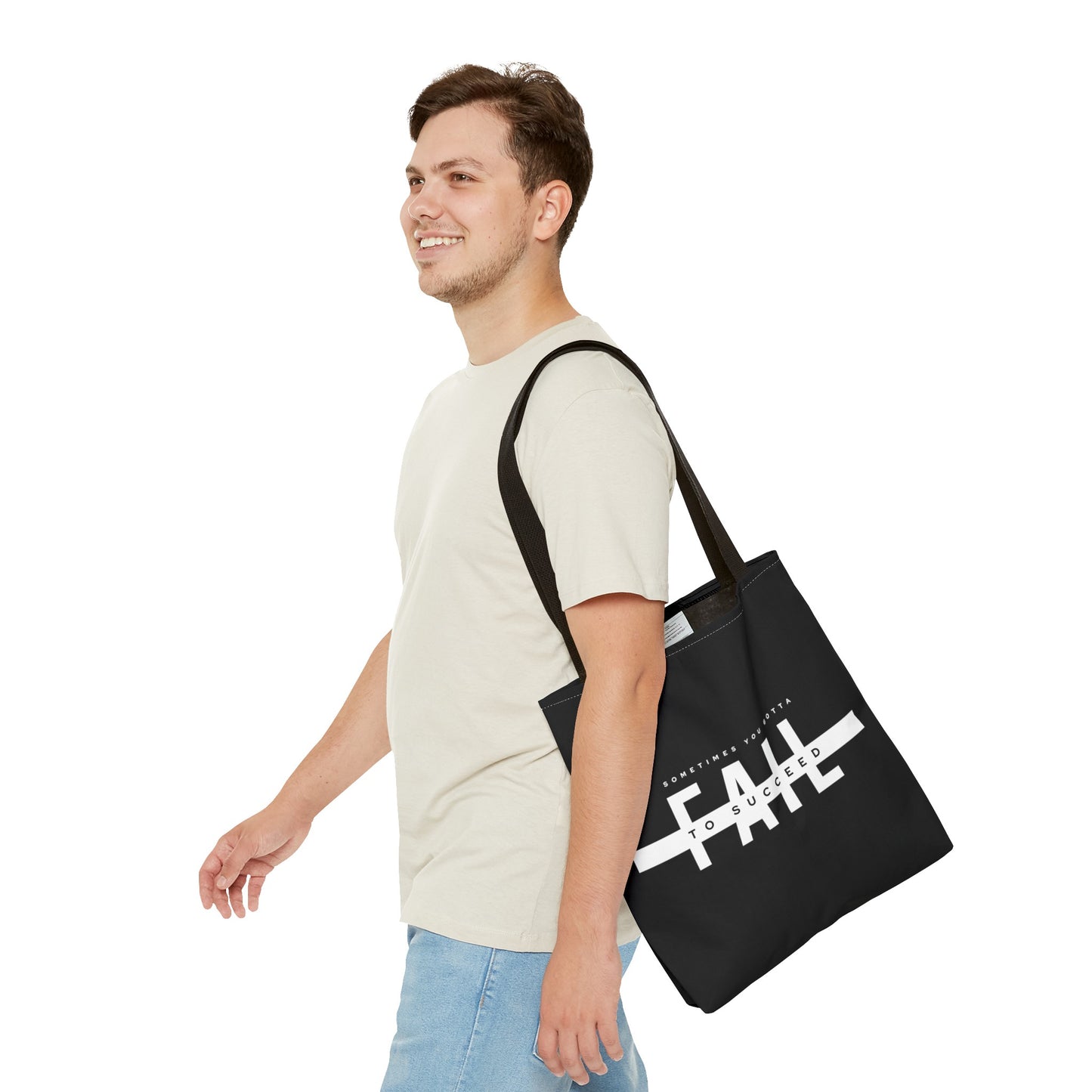 Tote Bag (AOP) - Sometimes You gotta Fail to succeed - Black