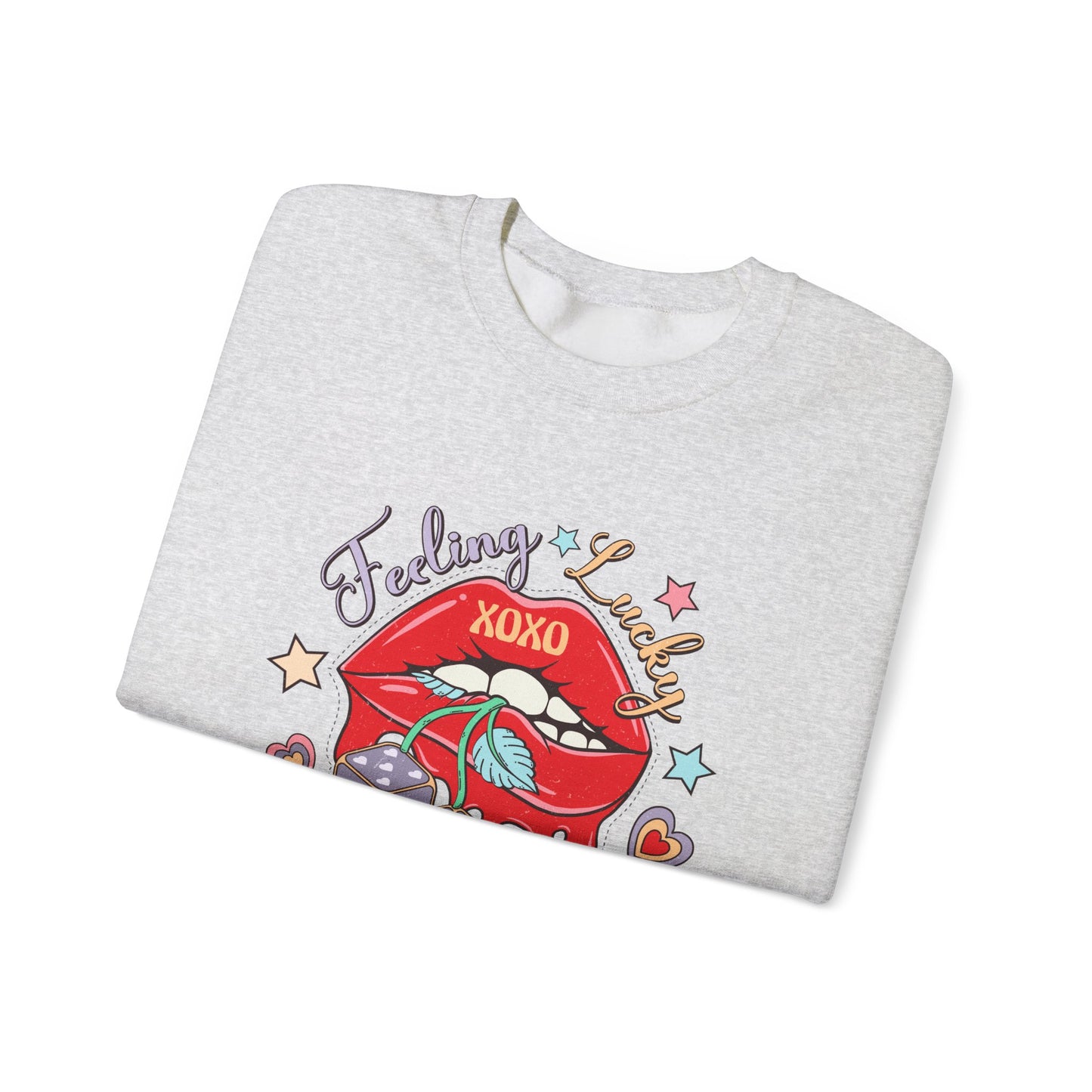 Valentine's - Unisex Heavy Blend™ Crewneck Sweatshirt - Feeling Lucky XOXO