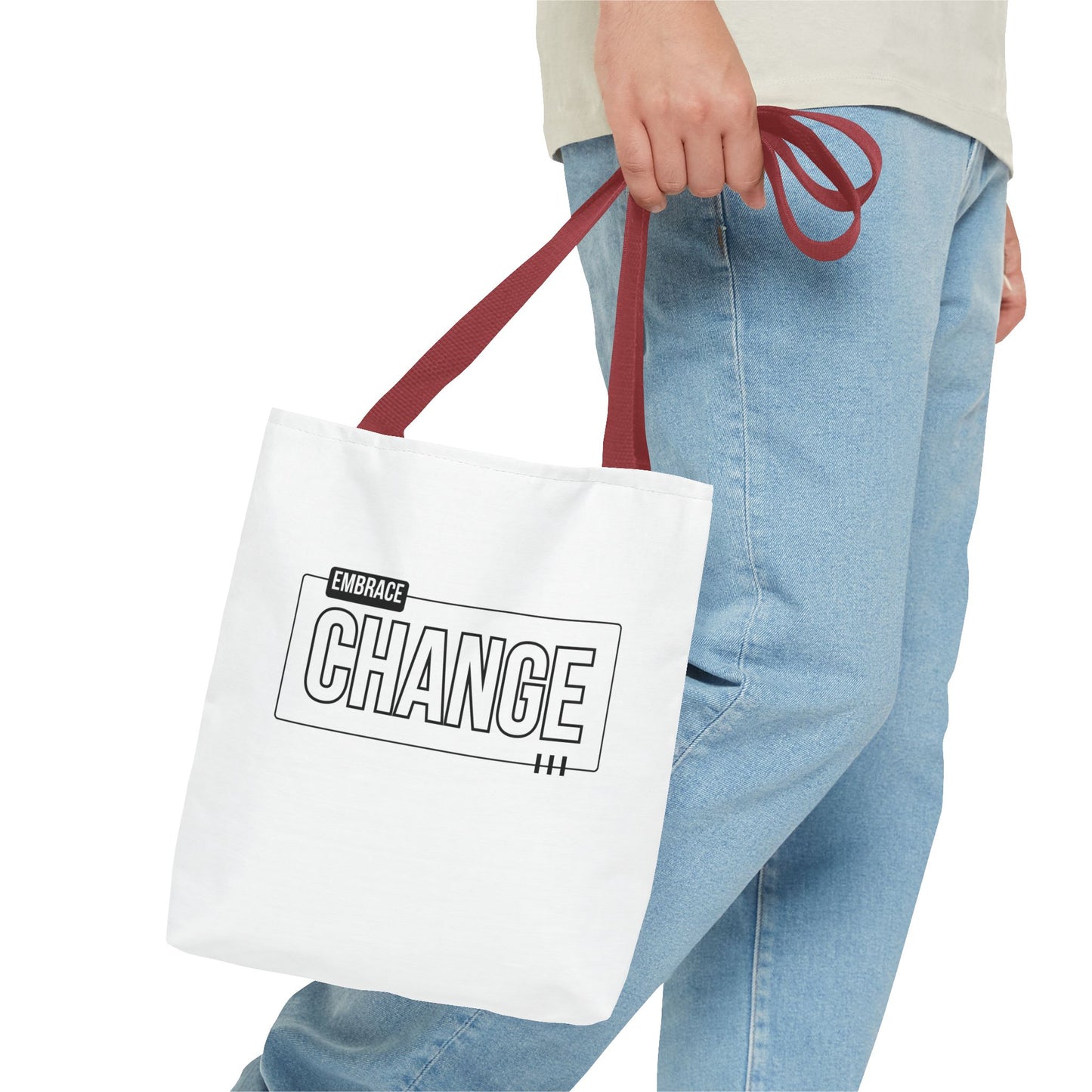 Tote Bag (AOP) - Embrace Change - White