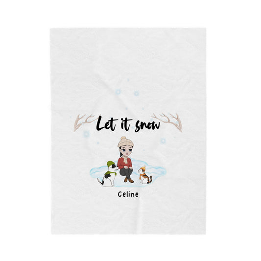 Customized Velveteen Plush Blanket - Let It Snow