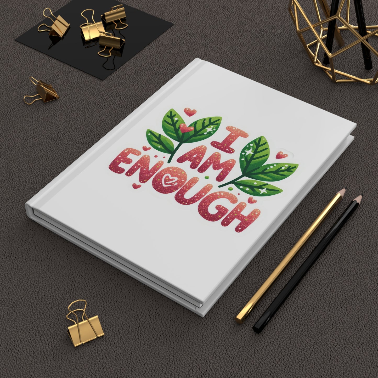 Hardcover Journal Matte - I Am Enough - White