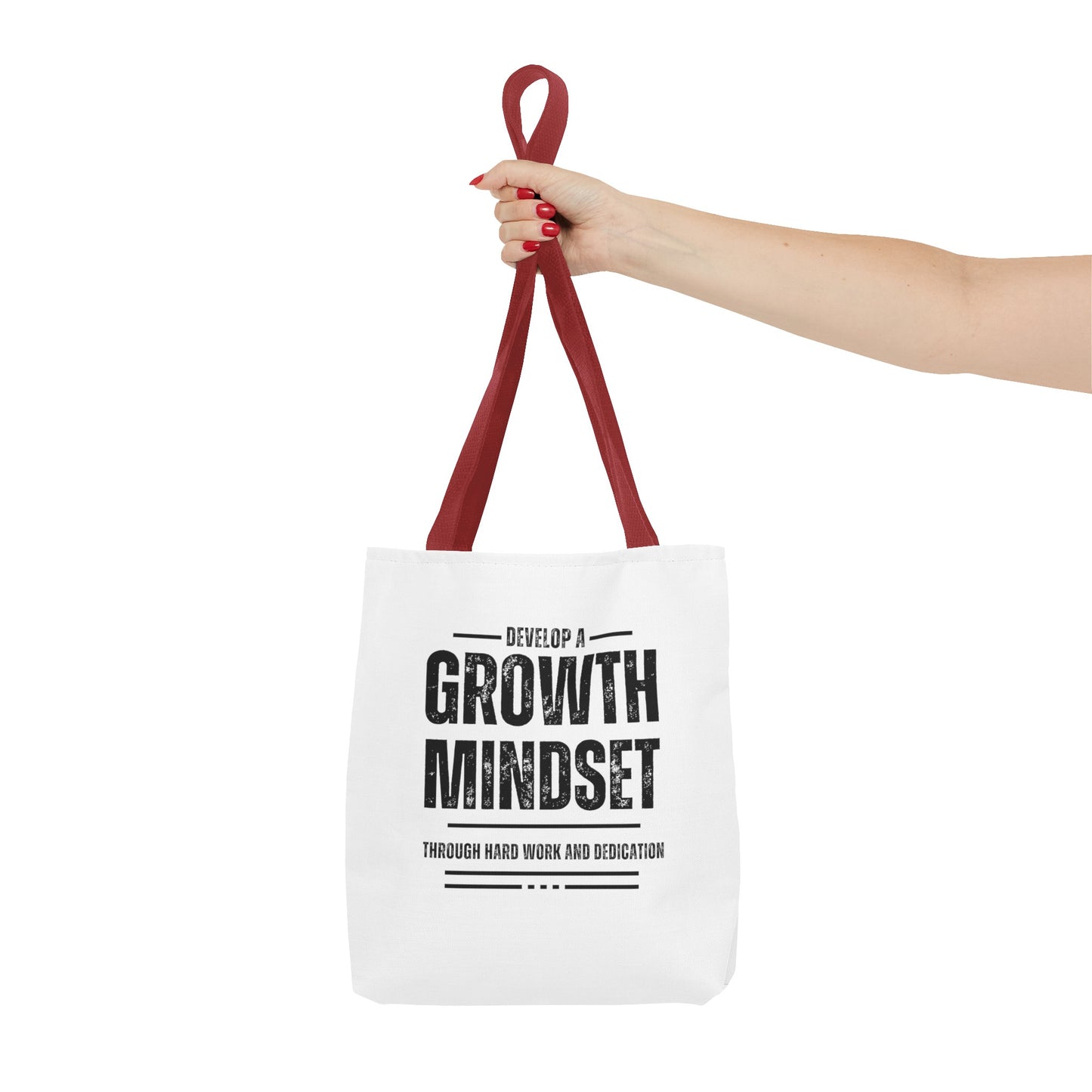 Tote Bag (AOP) - Develop a growth mindset - White