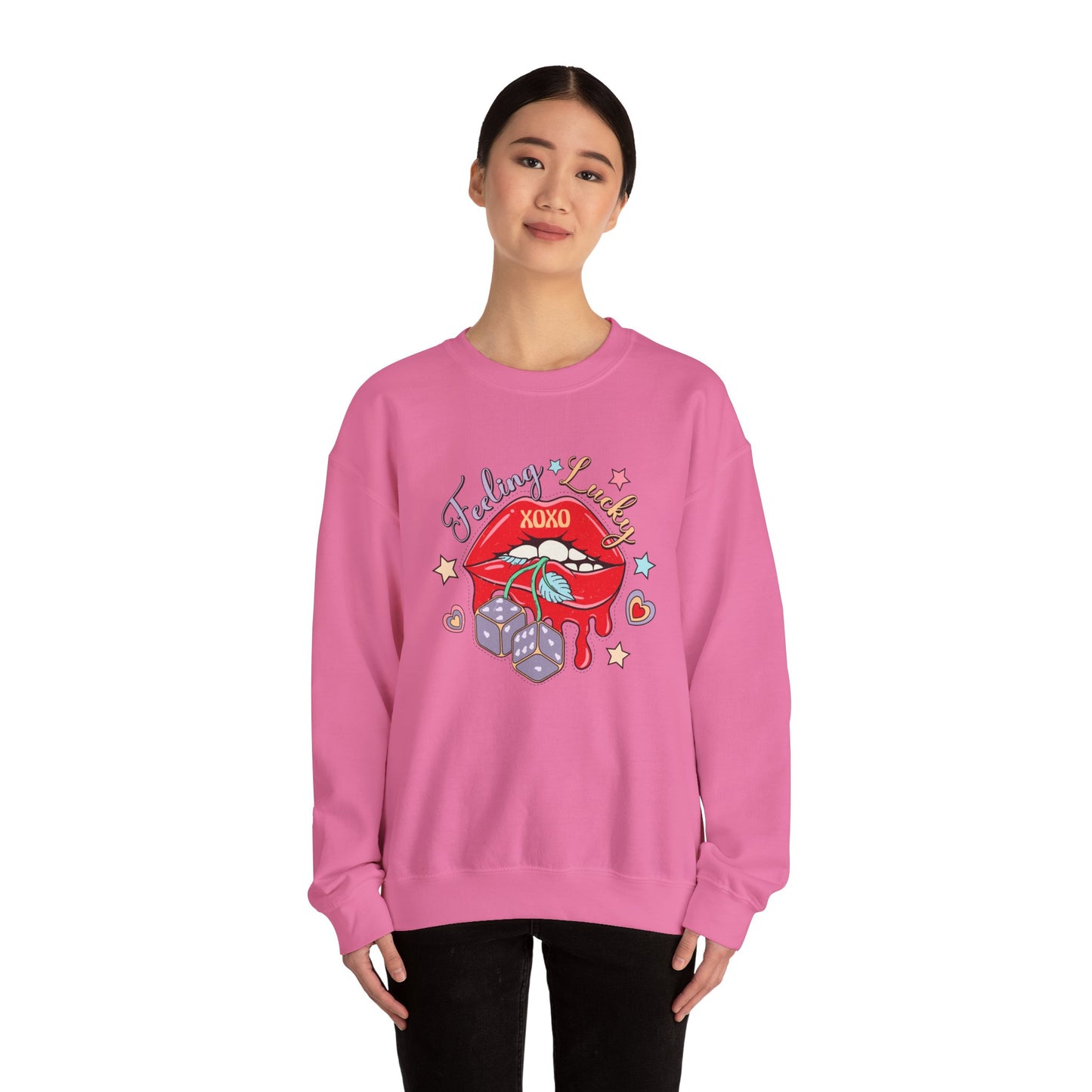 Valentine's - Unisex Heavy Blend™ Crewneck Sweatshirt - Feeling Lucky XOXO