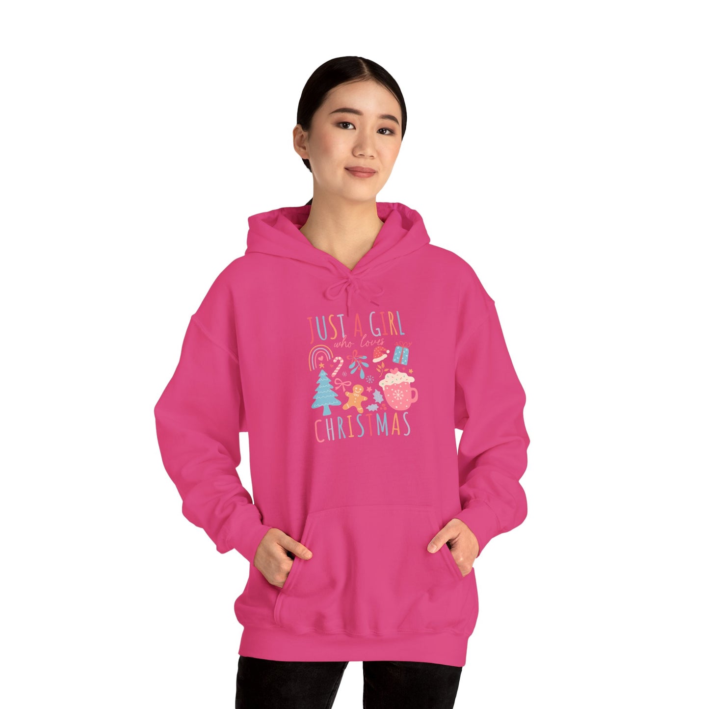 Christmas - Unisex Heavy Blend™ Hooded Sweatshirt - Just A Girl Who Loves Christmas