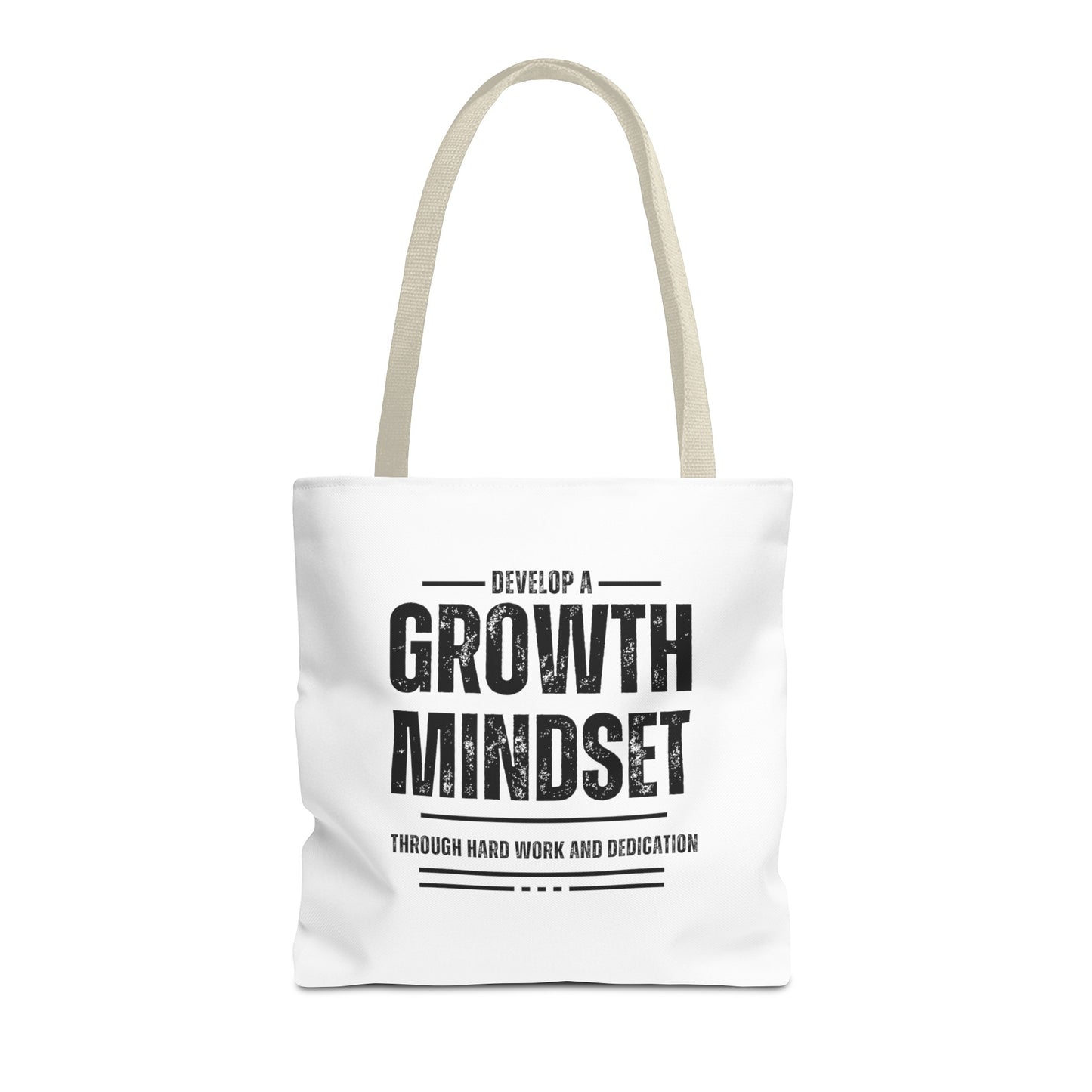 Tote Bag (AOP) - Develop a growth mindset - White