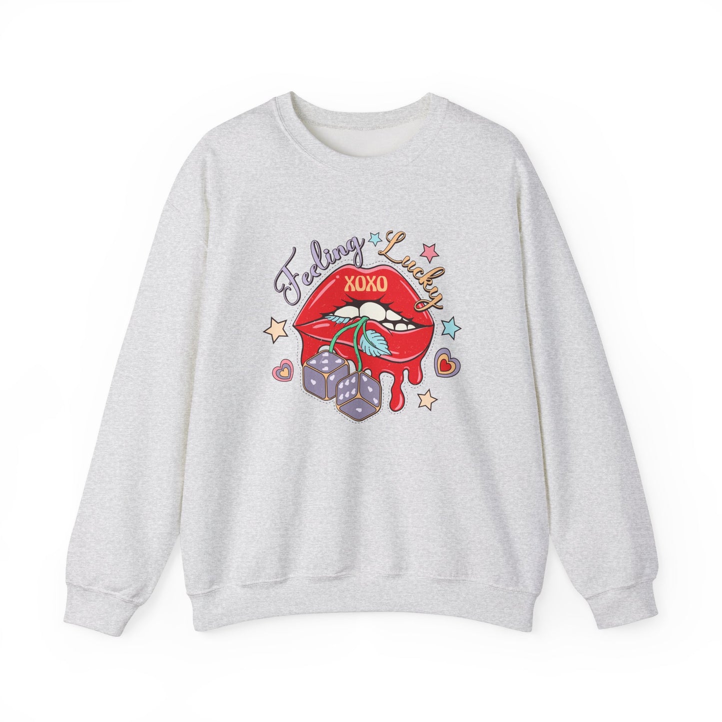 Valentine's - Unisex Heavy Blend™ Crewneck Sweatshirt - Feeling Lucky XOXO