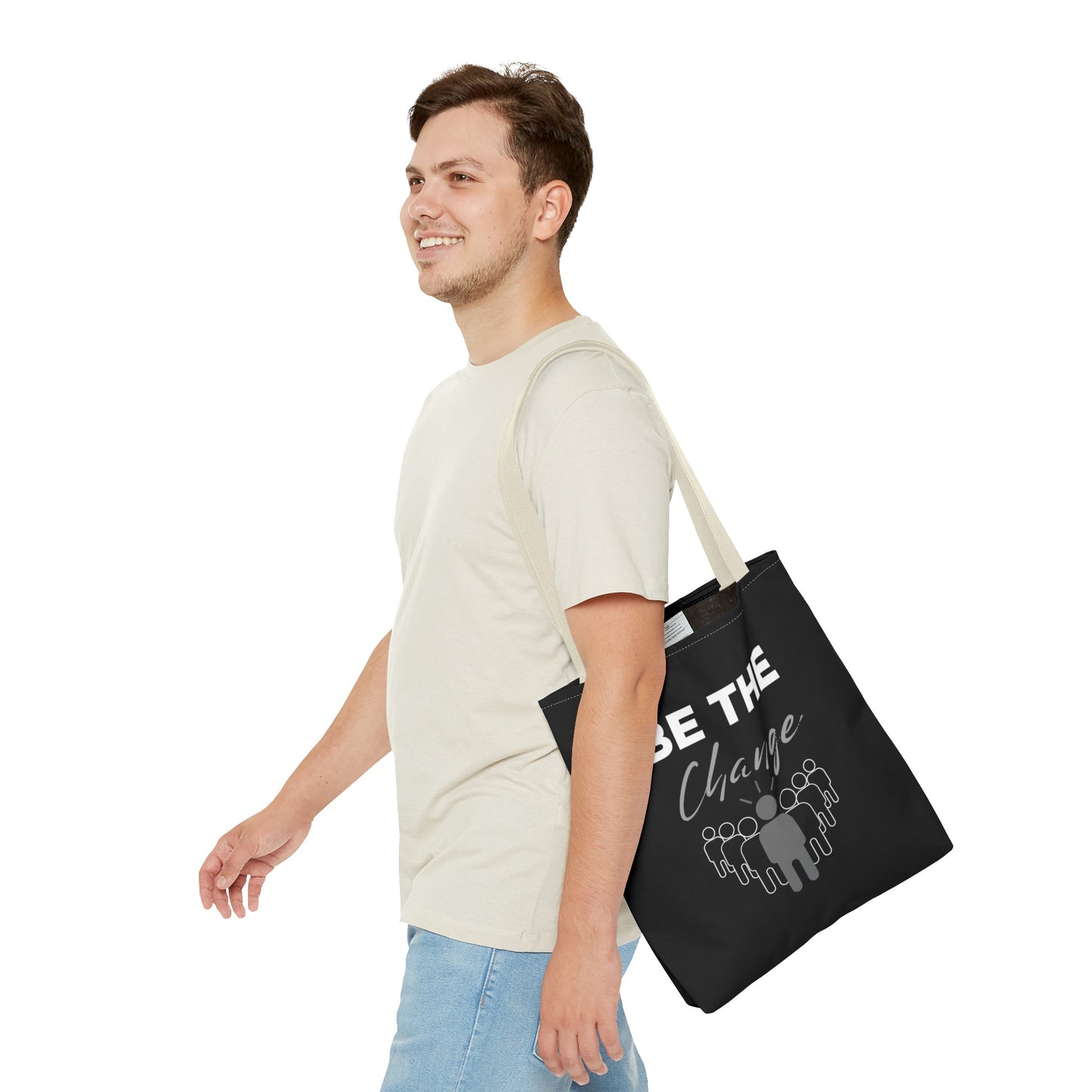 Tote Bag (AOP) - Be the Change - Black