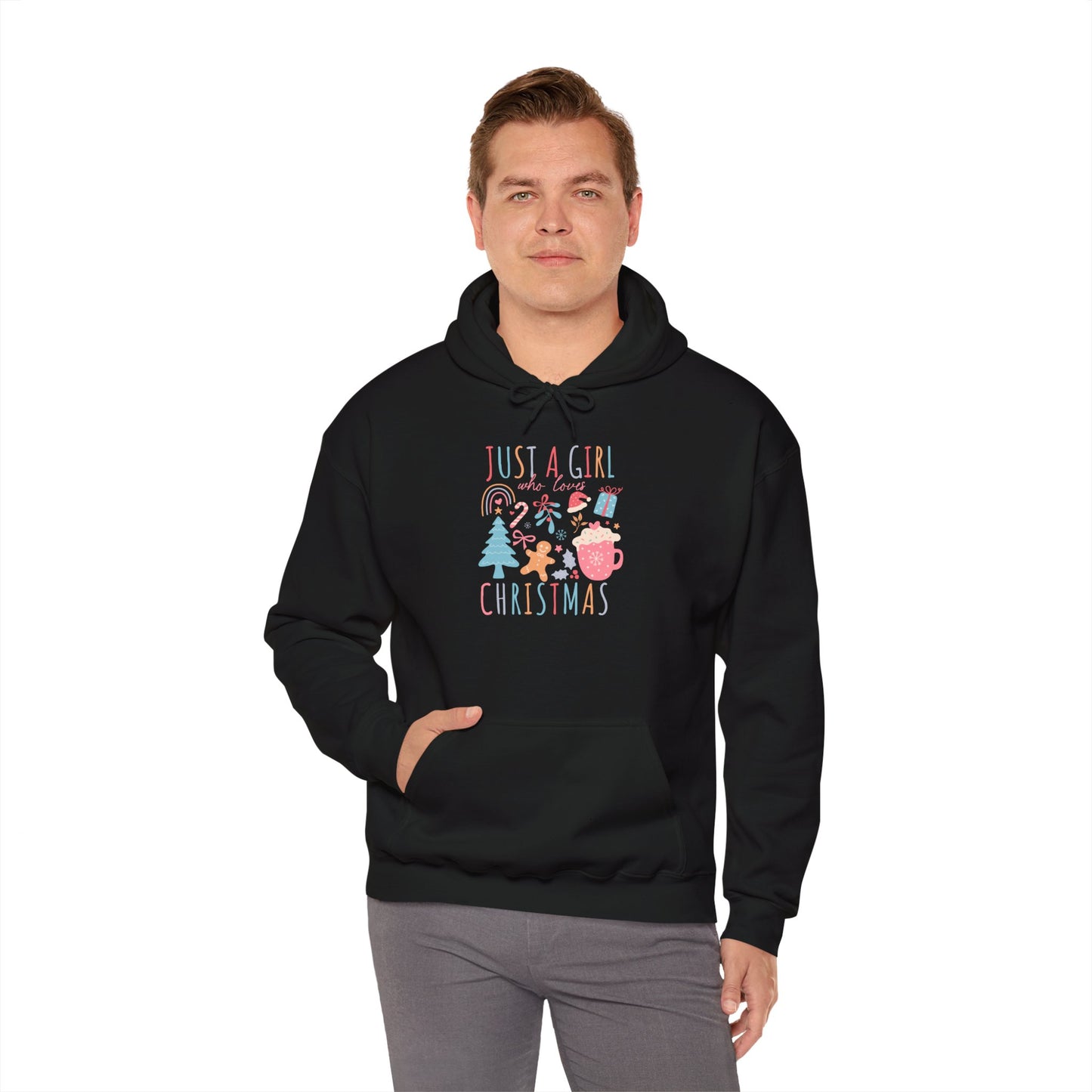 Christmas - Unisex Heavy Blend™ Hooded Sweatshirt - Just A Girl Who Loves Christmas