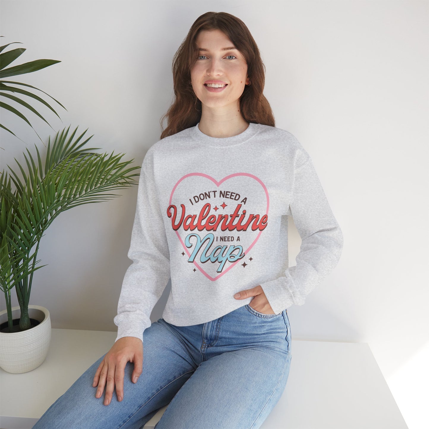 Valentine's - Unisex Heavy Blend™ Crewneck Sweatshirt - Valentine Nap