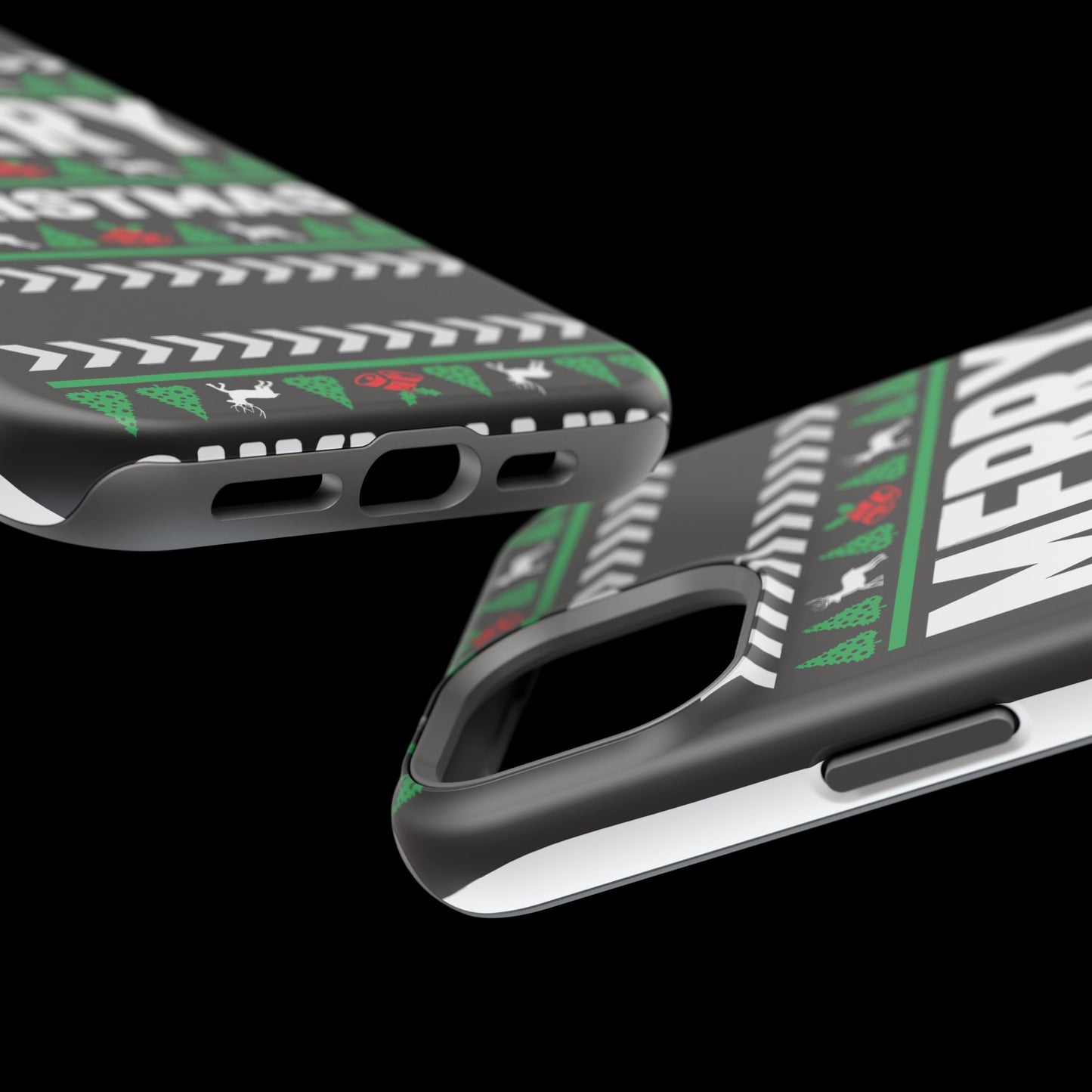 Christmas - Magnetic Tough Cases - Merry Christmas - Black & Green