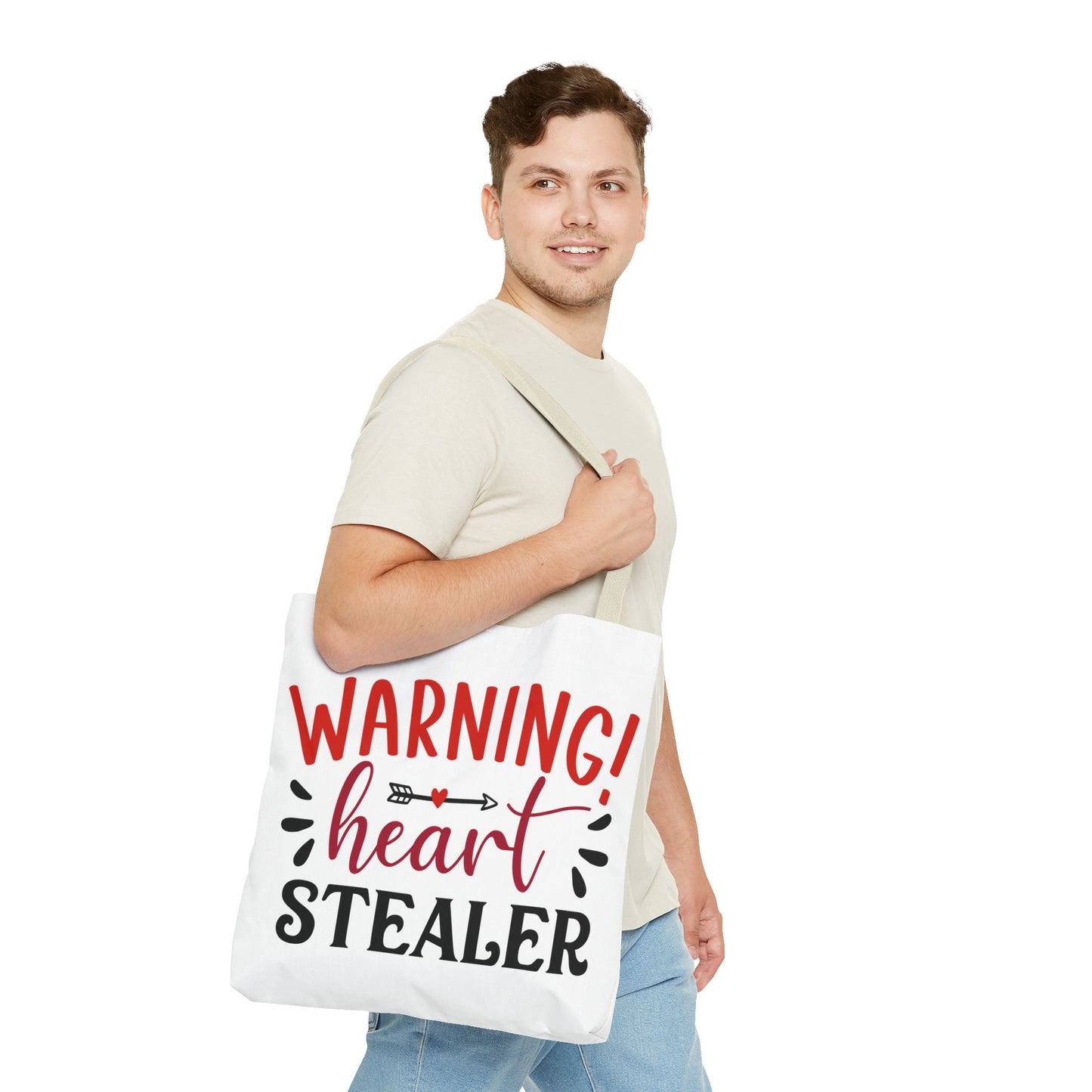 Valentine's - Tote Bag (AOP) - Warning Heart Stealer