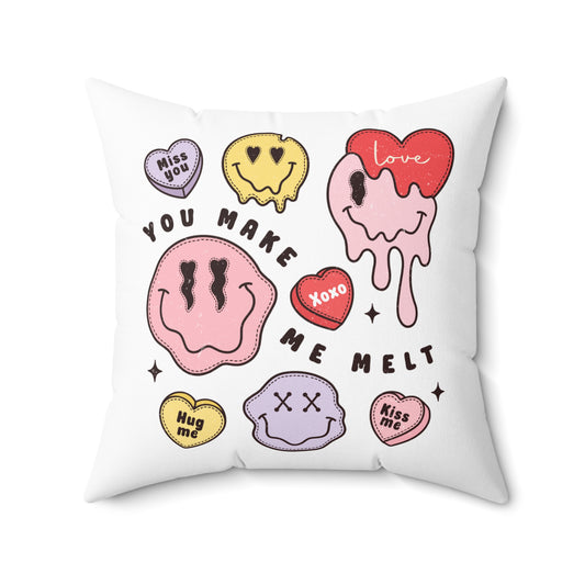 Valentine's - Spun Polyester Square Pillow - You Make Me Melt