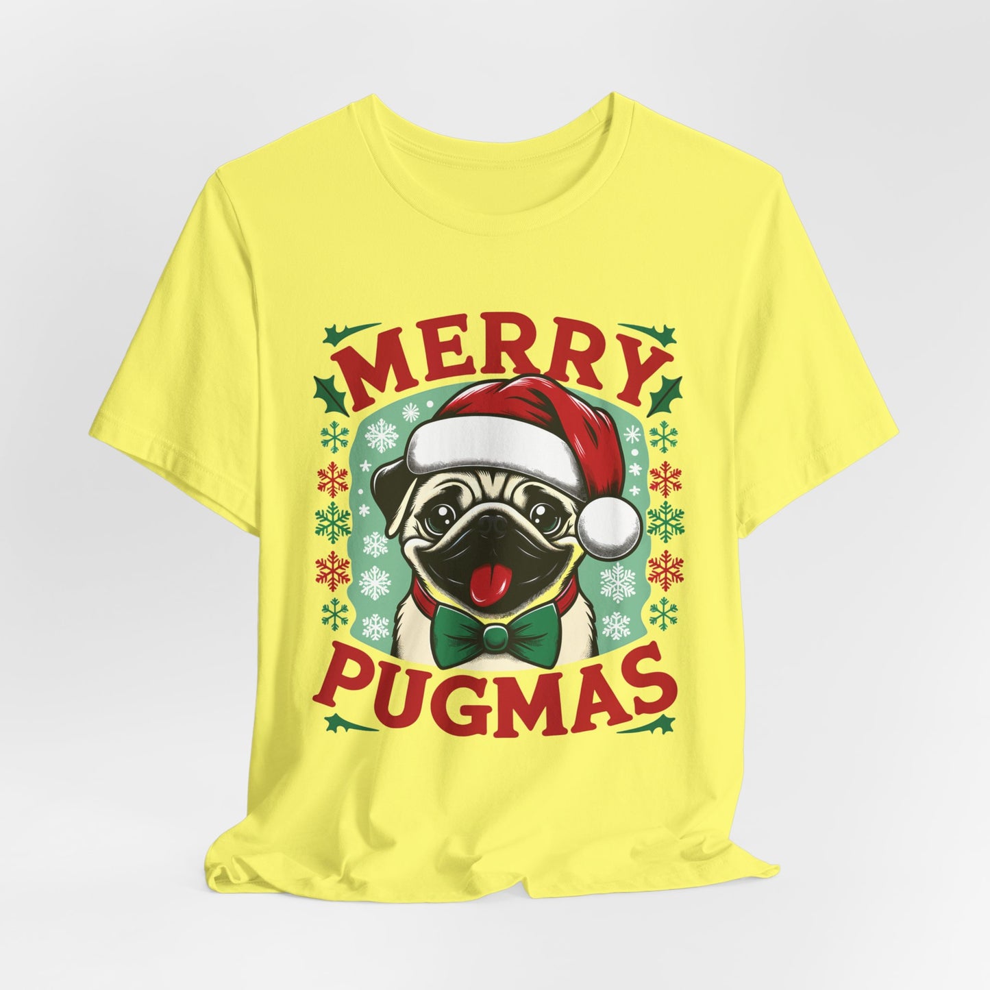 Christmas - Unisex Jersey Short Sleeve Tee - Merry Pugmas