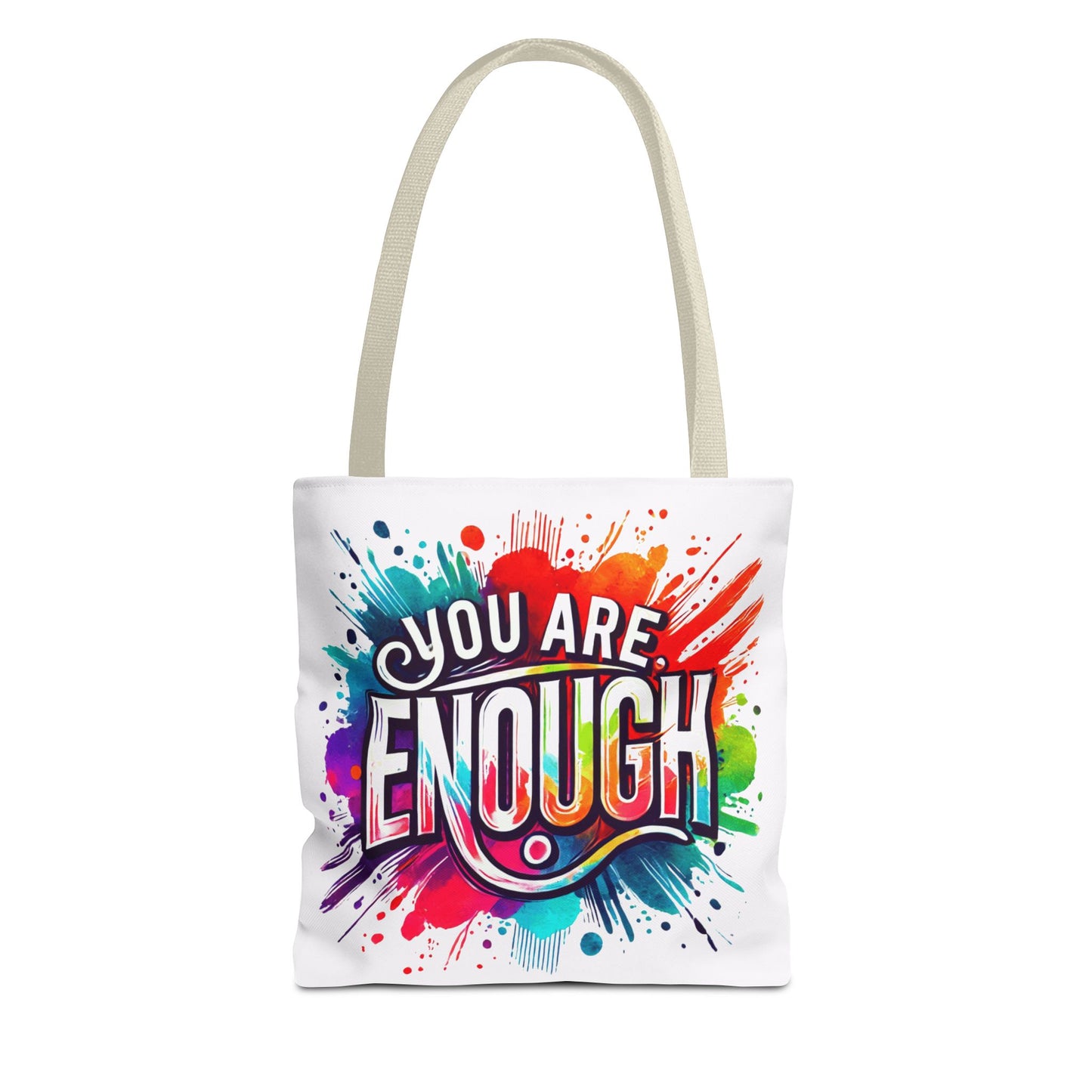 Tote Bag (AOP) - You Are Enough - White