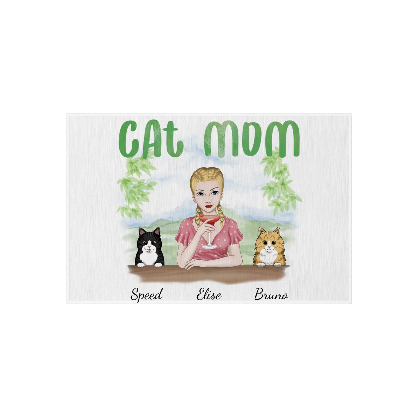 Customized Outdoor Rug - Cat Mom