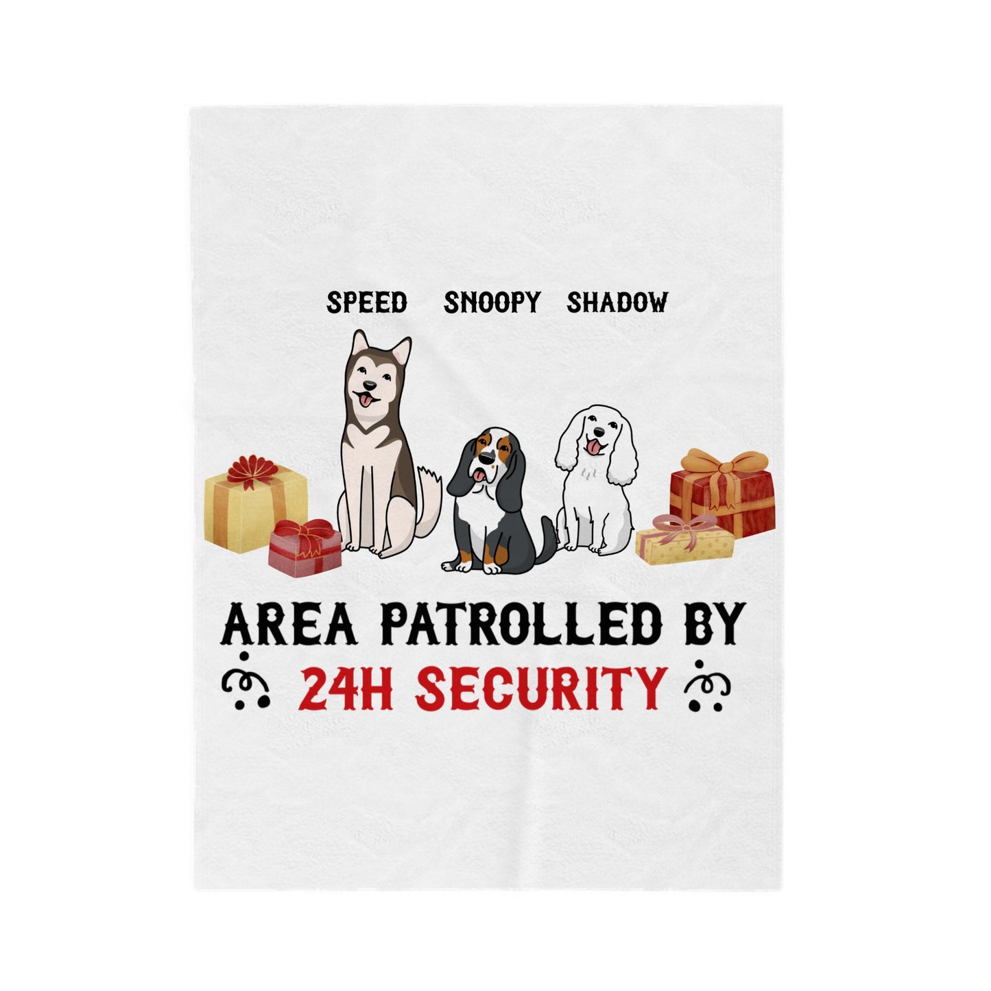 Customized Velveteen Plush Blanket - Area Patrolled By 24H Security