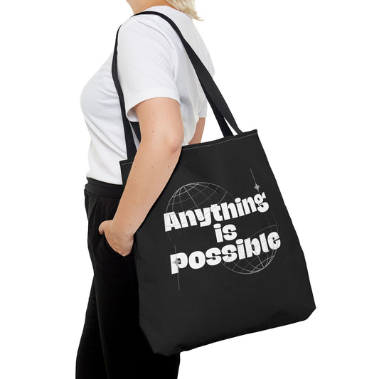 Tote Bag (AOP) - Anything Is Possible - Black