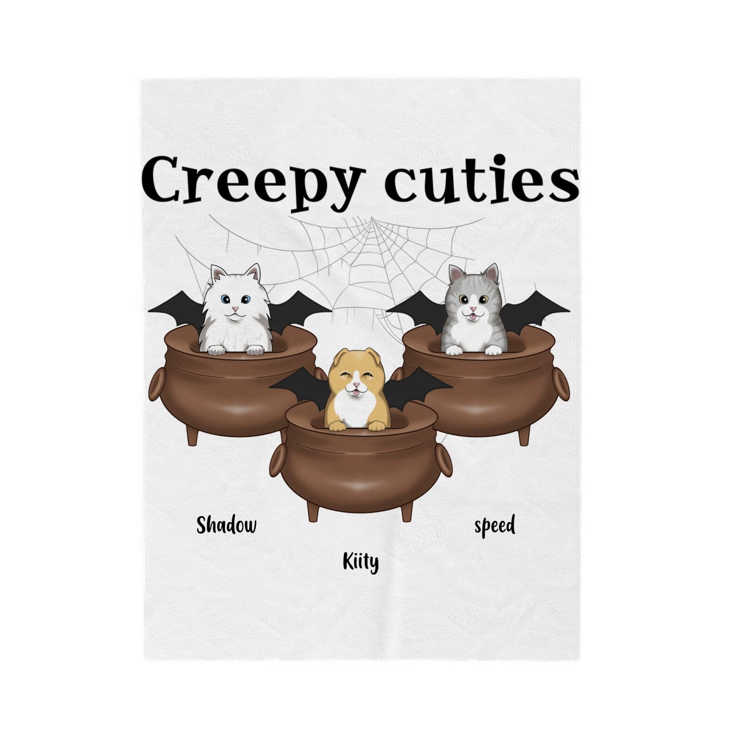 Customized Velveteen Plush Blanket - Creepy Cuties