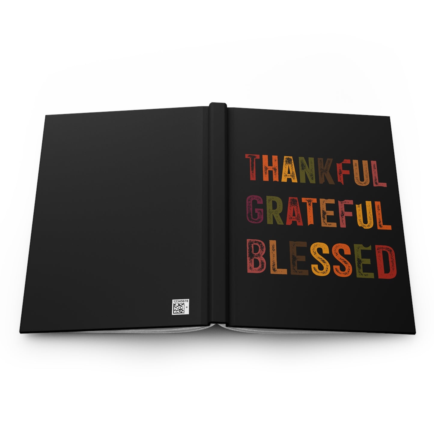 Hardcover Journal Matte - Thankful Grateful Blessed - Black