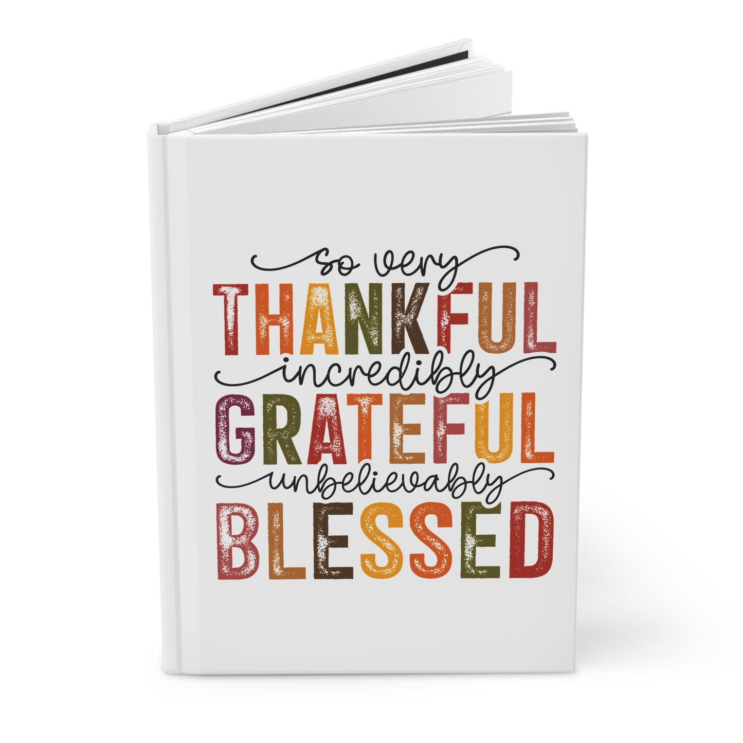 Hardcover Journal Matte - Thankful Grateful Blessed - White