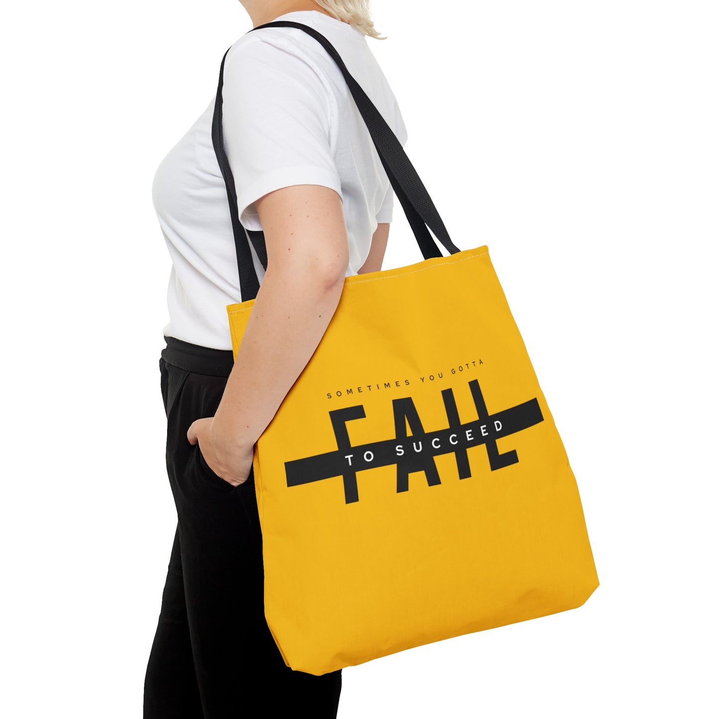 Tote Bag (AOP) - Sometimes You gotta Fail to succeed - Yellow