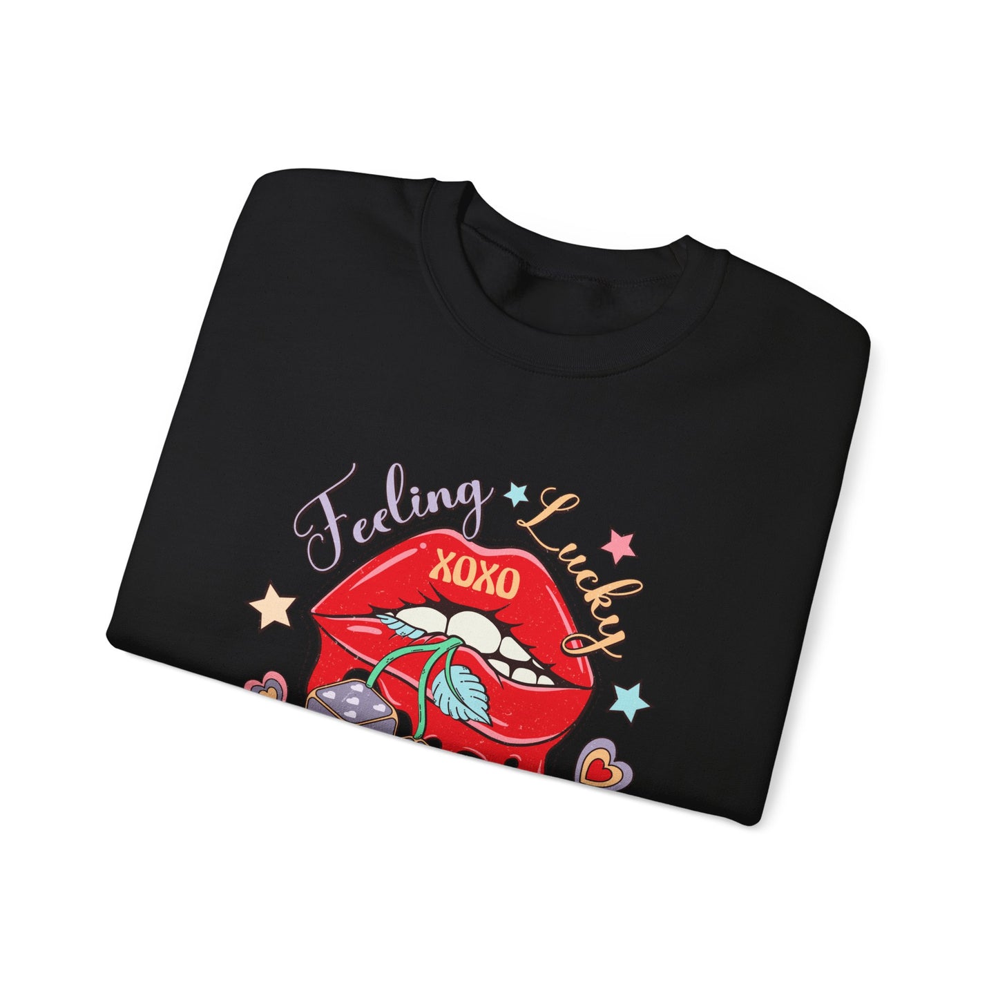 Valentine's - Unisex Heavy Blend™ Crewneck Sweatshirt - Feeling Lucky XOXO