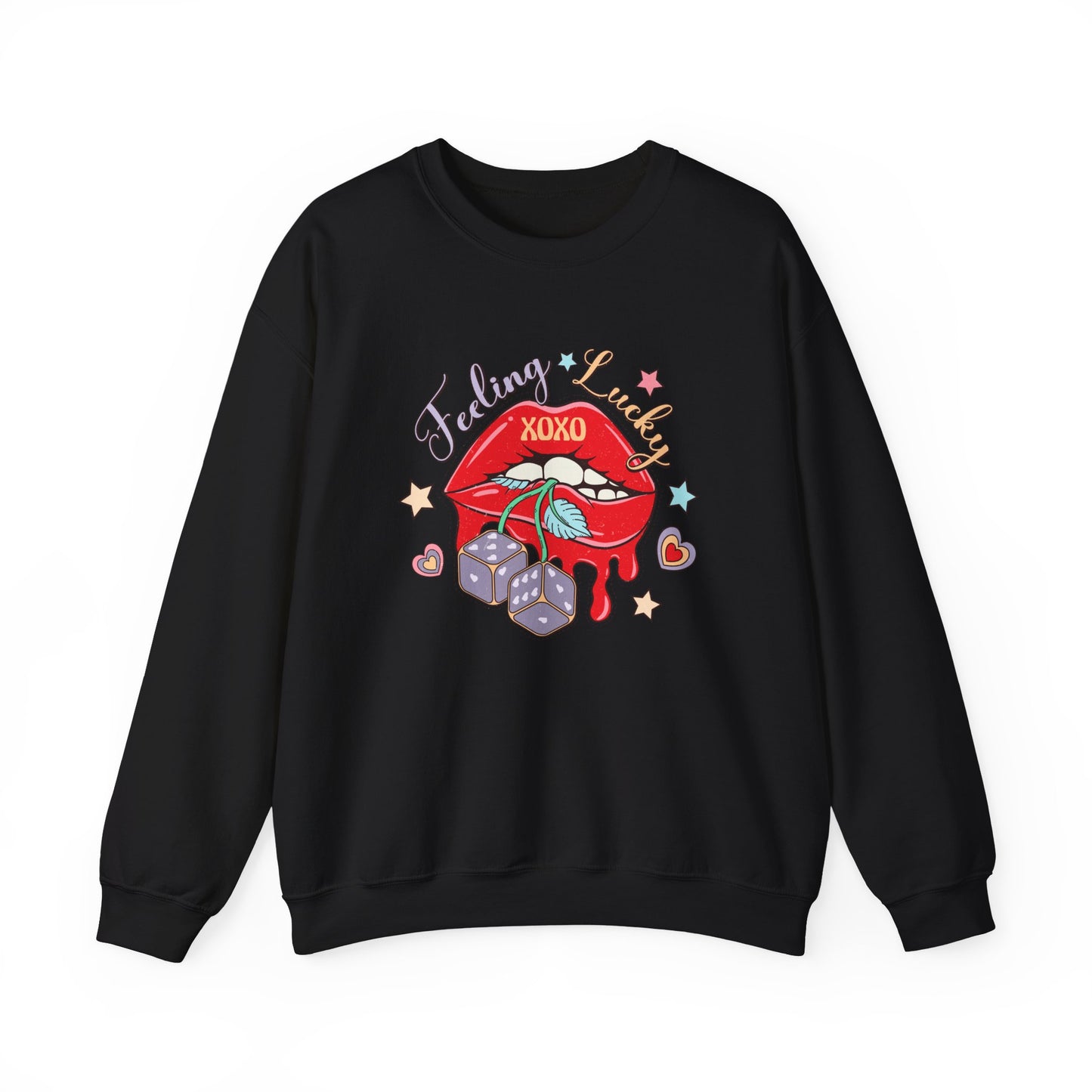 Valentine's - Unisex Heavy Blend™ Crewneck Sweatshirt - Feeling Lucky XOXO