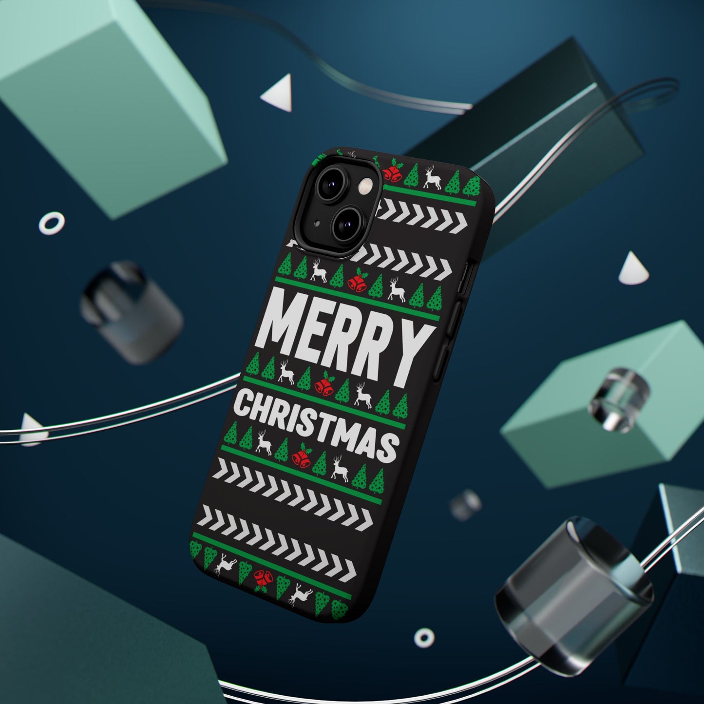 Christmas - Magnetic Tough Cases - Merry Christmas - Black & Green