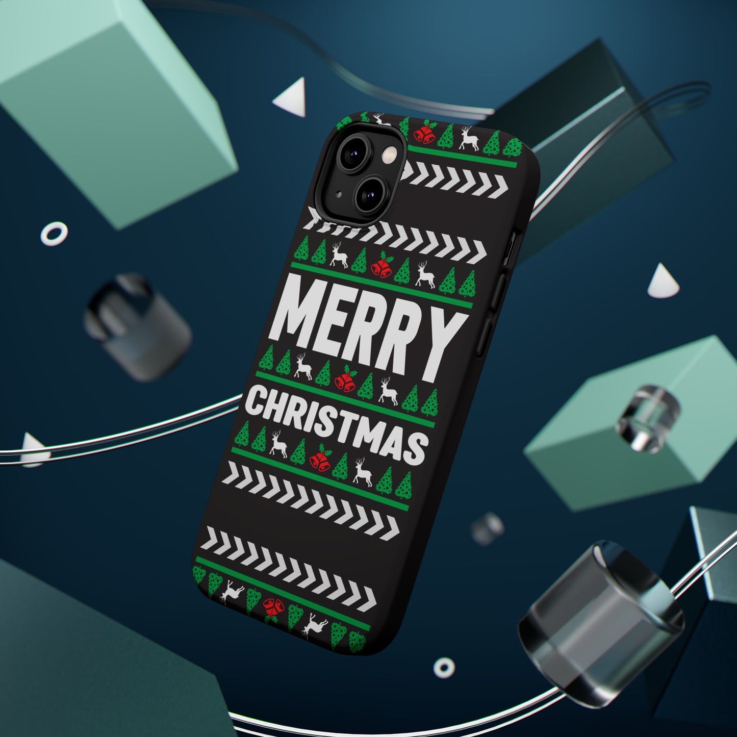 Christmas - Magnetic Tough Cases - Merry Christmas - Black & Green