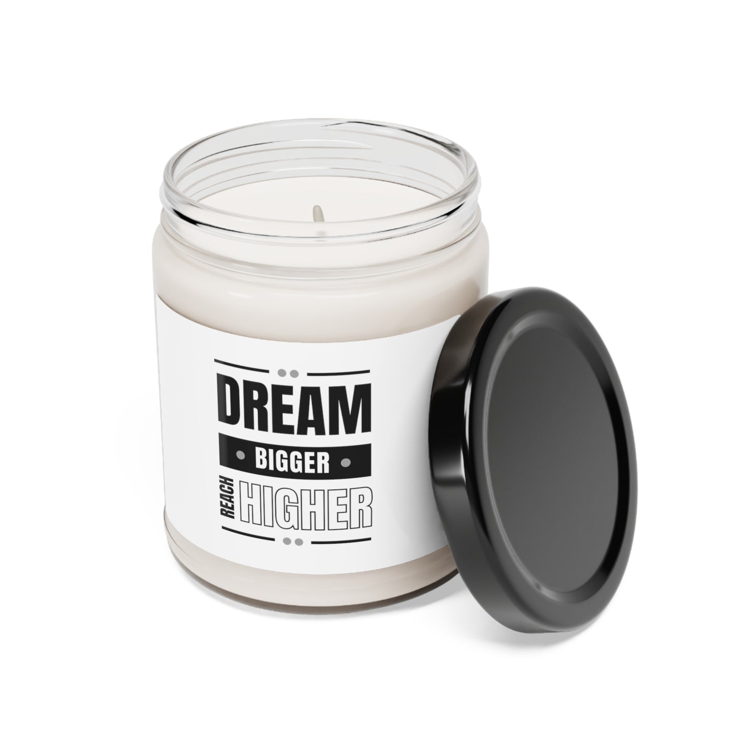 Scented Soy Candle, 9oz - Dream Bigger Reach Higher - White