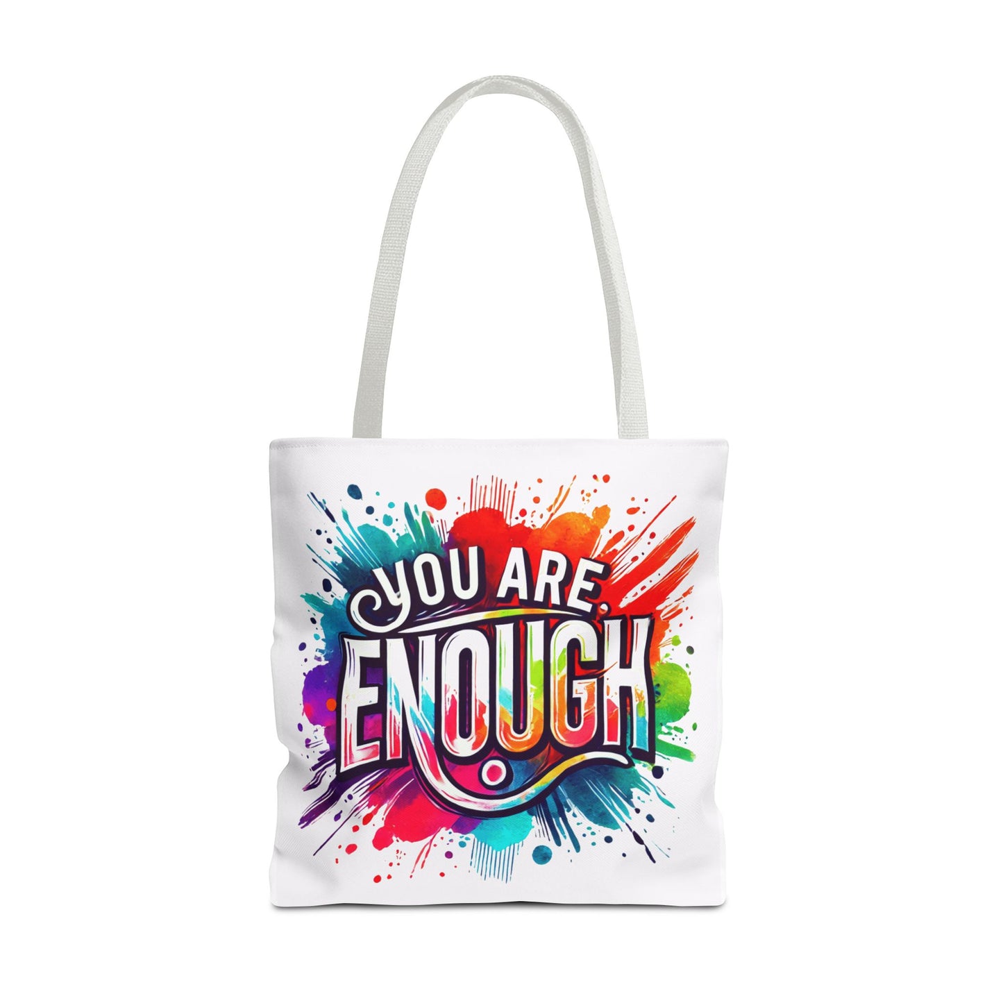 Tote Bag (AOP) - You Are Enough - White