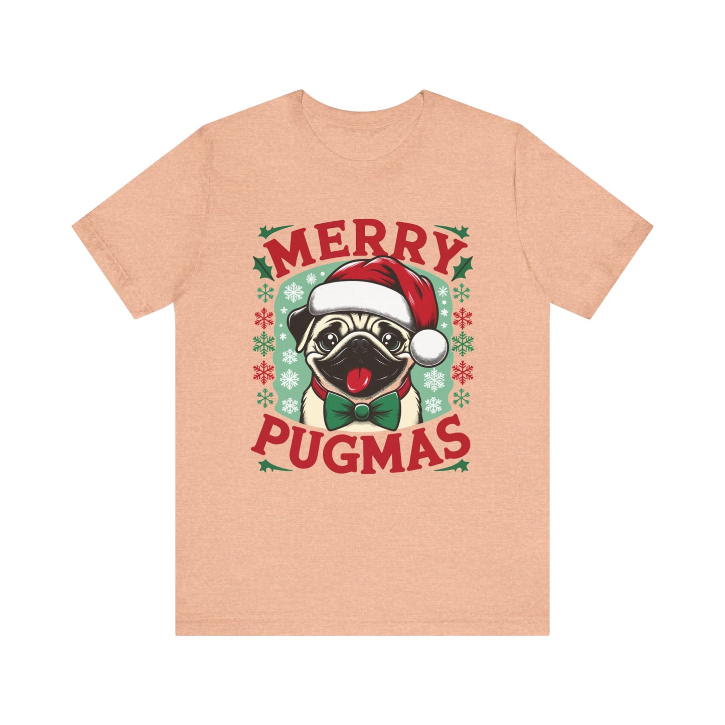 Christmas - Unisex Jersey Short Sleeve Tee - Merry Pugmas