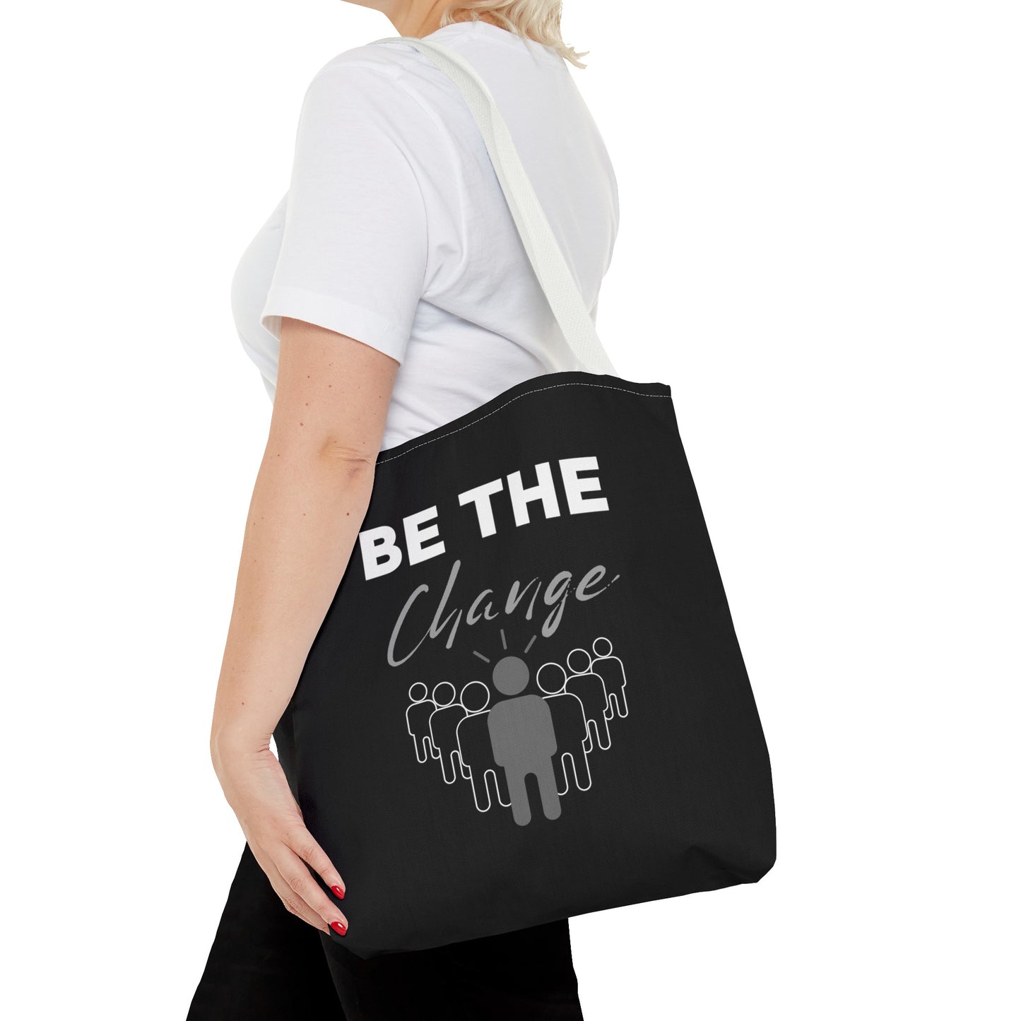 Tote Bag (AOP) - Be the Change - Black