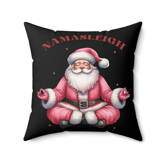 Christmas - Spun Polyester Square Pillow - Namasleigh - Black