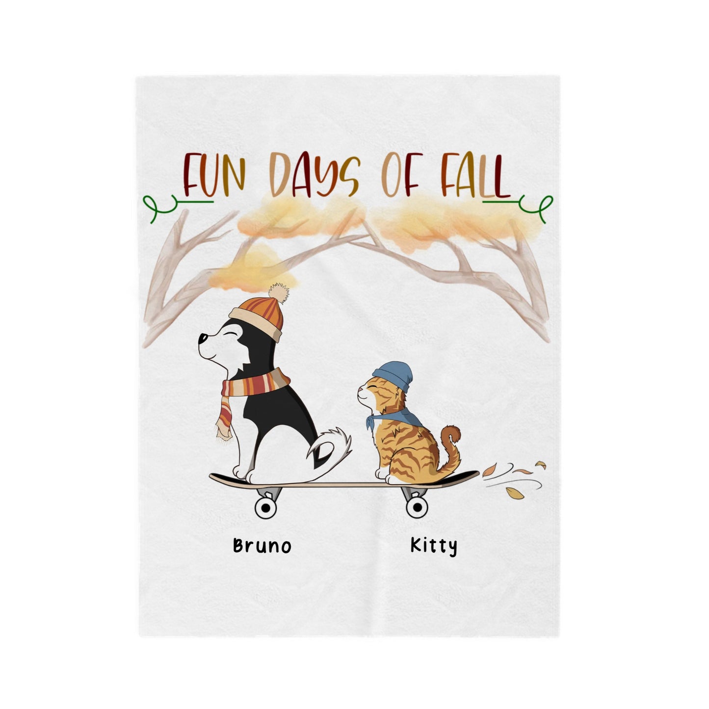 Customized Velveteen Plush Blanket - Fun Days Of Fall