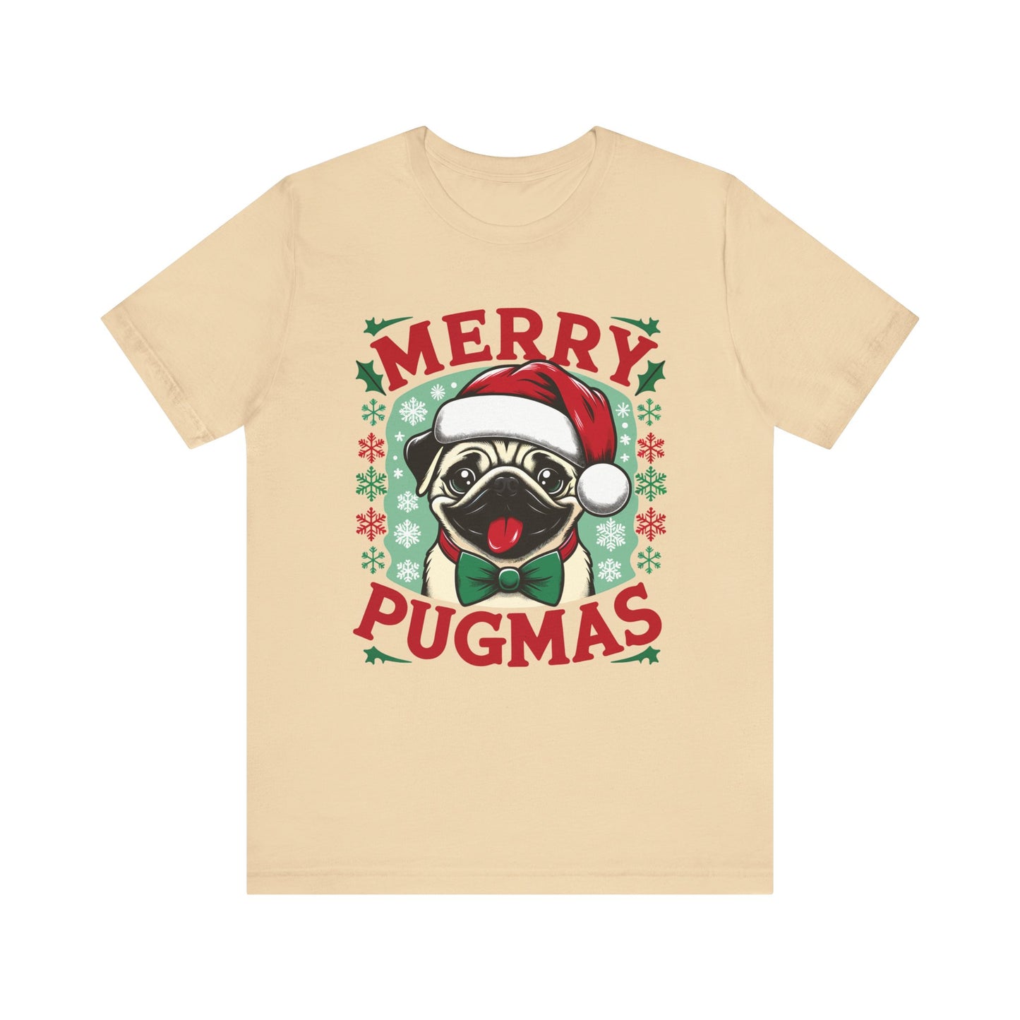 Christmas - Unisex Jersey Short Sleeve Tee - Merry Pugmas