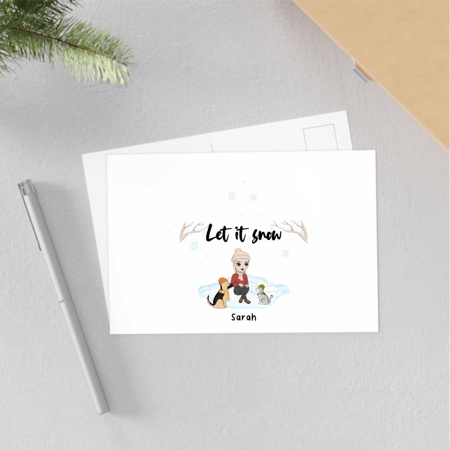 Customized Fine Art Postcards - Let It Snow