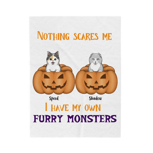 Customized Velveteen Plush Blanket - Nothing Scares Me