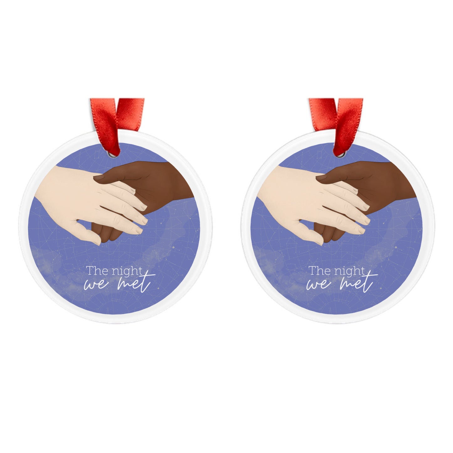 Customized Acrylic Ornament with Ribbon - Starmap Design