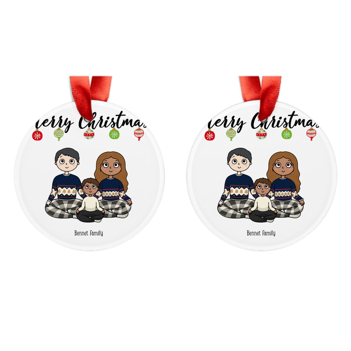 Customized - Acrylic Ornament with Ribbon - My Christmas Squad (Up to 5 kids)