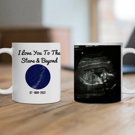 CUSTOMIZABLE - Ceramic Mug, (11oz, 15oz) - STAR MAP (INSERT YOUR PIC & DATE/NOTE)