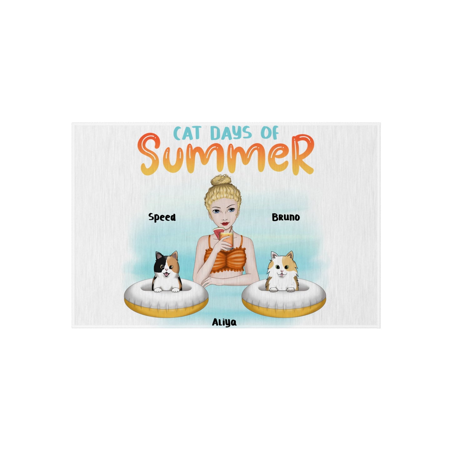 Customized Outdoor Rug - Cat Days Of Summer (Woman)