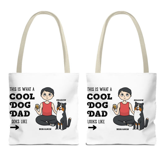 Customized Tote Bag (AOP) - Cool Dog Dad Design