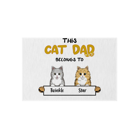 Customized Outdoor Rug - This Cat Dad Belongs To...