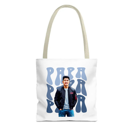 CUSTOMIZABLE - Tote Bag (AOP) - MAMA/PAPA (INSERT IMAGE - AUTO BG REMOVE)